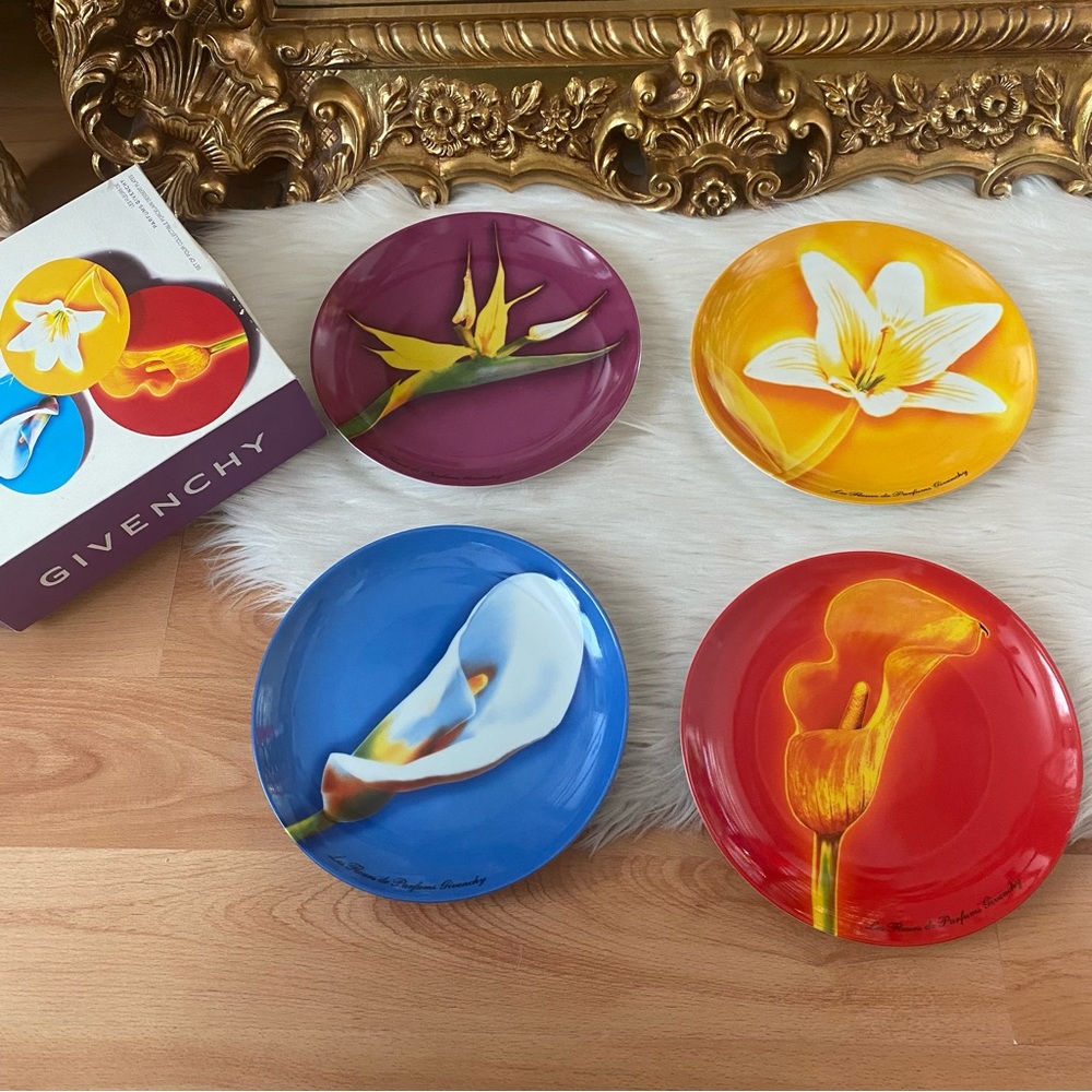 Givenchy Paris Flower Plates Les Fleurs De Parfums Porcelain Serve ware